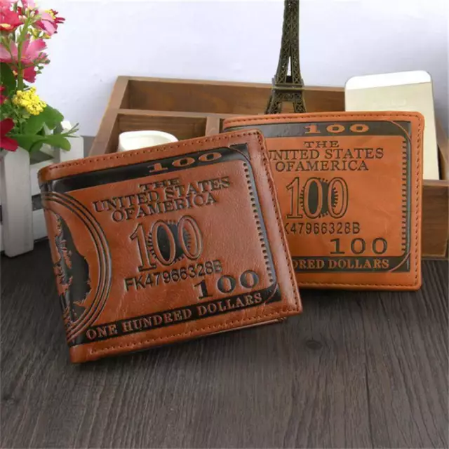 Men's Leather  Purse Slim Clutch Bifold ID Card Holder Wallet Billfold Handbag