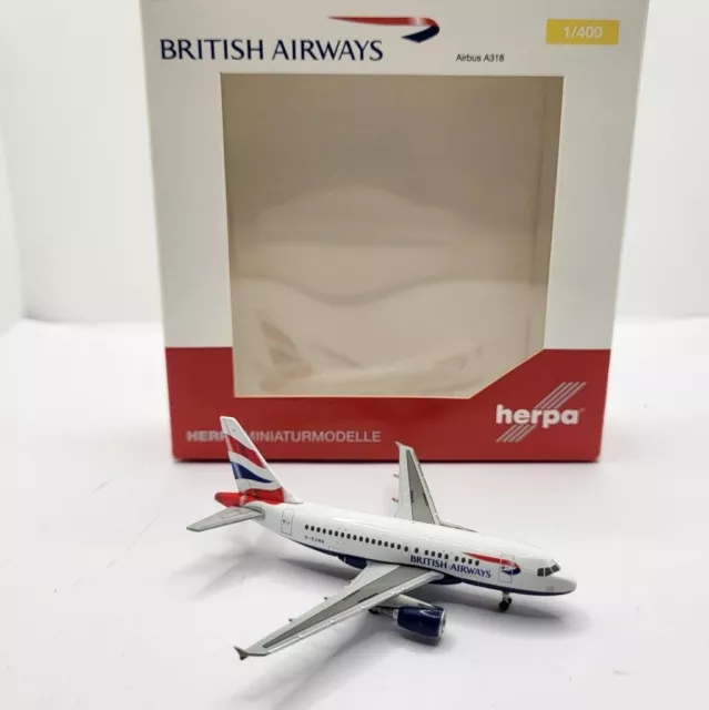 HERPA WINGS 1:400 British Airways G-EUNA Airbus A318-100 Diecast Model ...