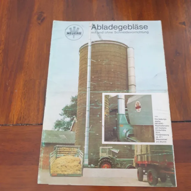 NEUERO Abladegebläse 1976 Schlepper Traktor Prospekt Landmaschine a