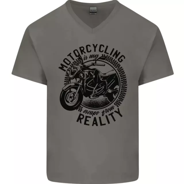 Motorcycling Motorbike Motorcycle Biker Mens V-Neck Cotton T-Shirt