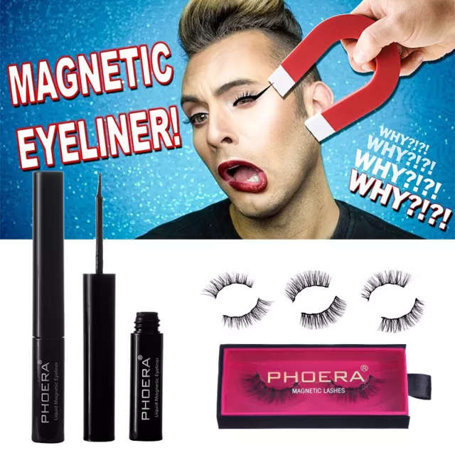 Phoera Magnetic Liquid Eyeliner For Magnetic Lashes Waterproof Strong Hold Uk