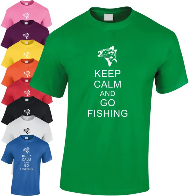 Keep Calm And Go Fishing Children's T-Shirt Youth Fisherman Teen Angler Tee Bait