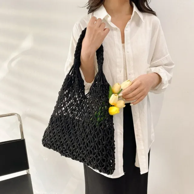 Bohemian Storage Bag Shoulder Bag Women Handbag Tote Bag Woven Knitted Bag