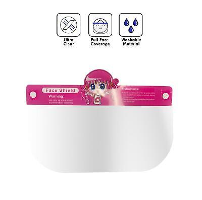 Kids Face Shield Protection Cover Guard Reusable Safety Visor Pink Girl 4 Pack 3