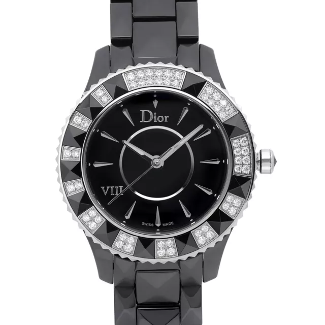 Christian Dior VIII 33mm Ceramic Diamond Black Dial Ladies Watch CD1231E1C001 2