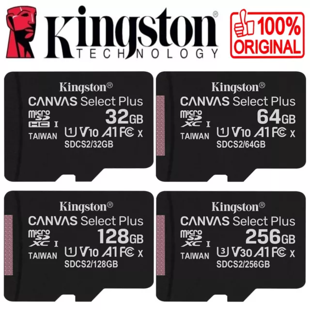 Carte Mémoire KINGSTON Micro SD SDHC SDXC 32 64 128 256 512 GO GB ( Classe 10 )