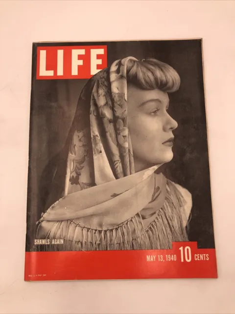 Life Magazine May 13 Th 1940 Shawls Again Ernette Mueseler