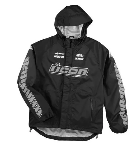 Icon PDX Waterproof Motorcycle Rain Jacket - Men's 2XL - Black - Reflective