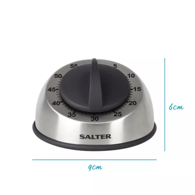 Salter 60 Minute Mechanical Kitchen Timer – Reliable Food Cooking Time Analogue 3