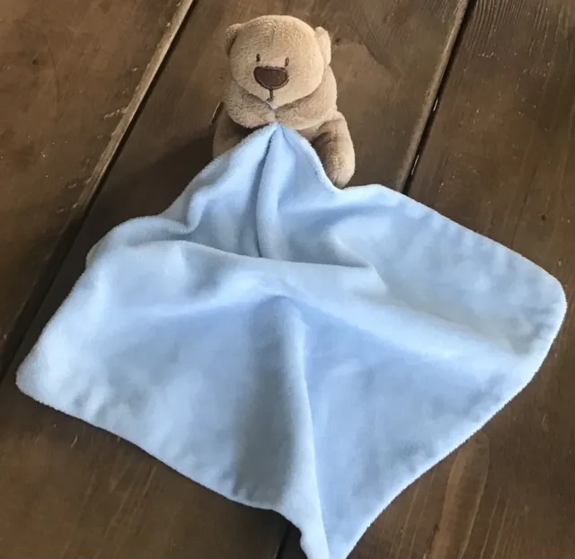 Baby Comforter Soft Soother Blankie With Plush Teddy Blue
