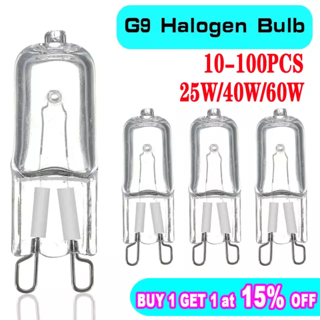 10-100PCS G9 Halogen Light Bulbs High Temperature Clear Capsule Oven Lamp Bulb