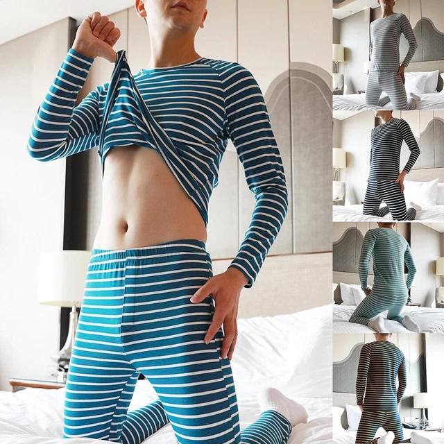 Herren Thermo Unterwäsche Set lange Johns Hose - warmes Oberteil Winter Sport A