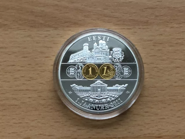 Münze, Medaille Europäische Währungen, Gedenkprägung Estland, 1. Jaanuar 2011