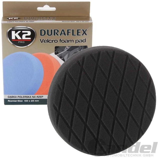 K2 Lucidatura 150mm Nero Finiture Chiusura a Strappo Spugna di Politurpad