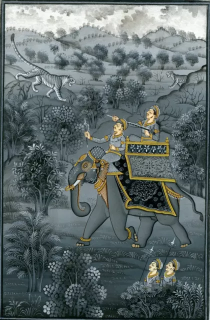 Indische Miniaturmalerei - Fine Indian Miniature Color Painting