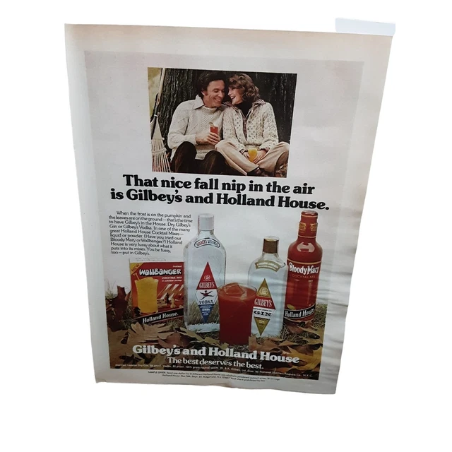 1976 Gilbeys Holland House Original Ad Vintage