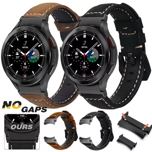 For Samsung Galaxy Watch 4 5 6 Classic 40/44/42/46/47/43/45mm Leather Band Strap