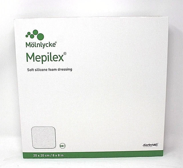 Molnlycke 294499 Mepilex Soft Silicone Dressing 8" x 8"  Box of 5 - Exp. 2/25