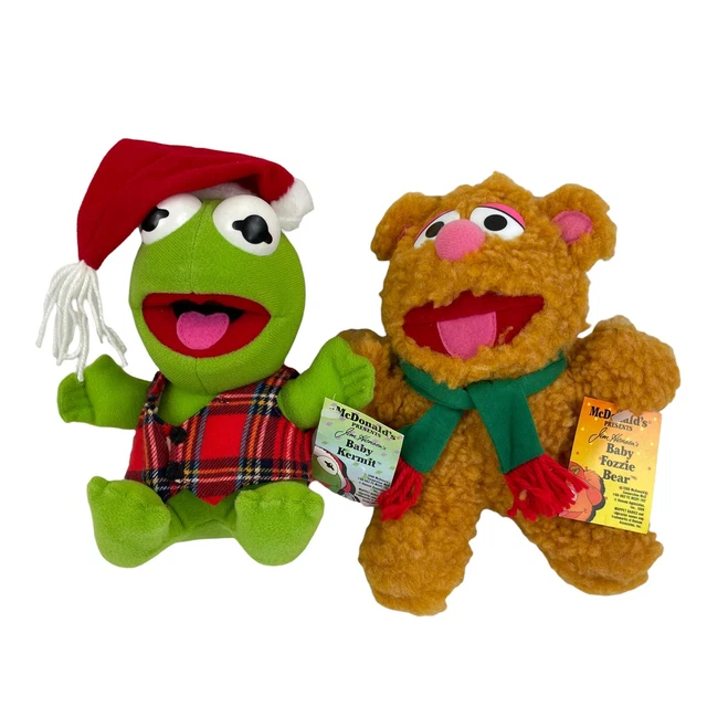 1988 McDonalds Jim Henson Muppet Baby Fonzie the Bear plush Scarf NWT 9"