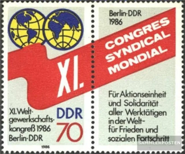 DDR 3049 mit Zierfeld (WZd688 oder 690) (kompl.Ausgabe) postfrisch 1986 Gewerksc