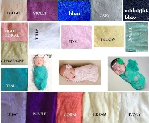 * Newborn Stretch Lace Floral Wrap Baby Photo Photography Prop Maternity shoot