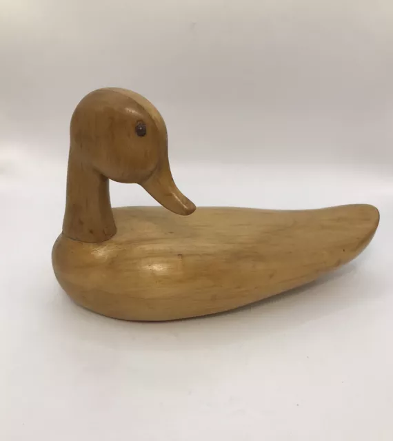 PF TANNER Canadian Goose Decoy Hand Carved 1975 Wooden 7.5” Folk Art -Signed