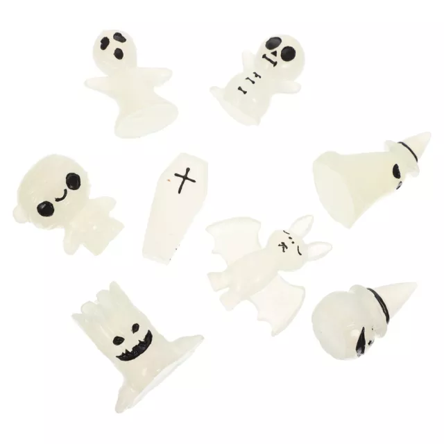 8 Pcs Halloween Figurine Decorative Ghost Ornaments Luminous