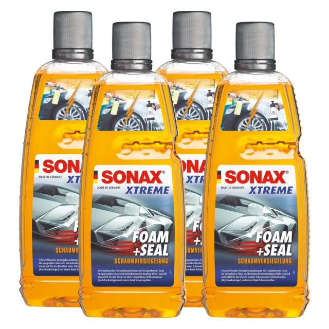 Sonax 4x 1 L Xtreme Foam + Guarnizione Schaumversiegelung Shampoo Auto