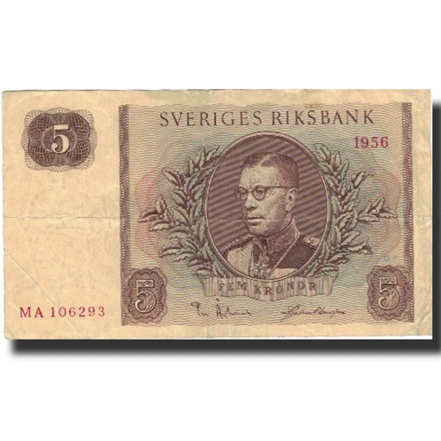 [#802040] Geldschein, Schweden, 5 Kronor, 1956, 1956, KM:42c, S