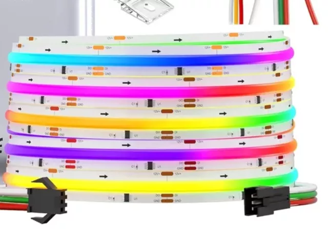 SPI RGB Flexible High Density LED Strip COB WS2811 IC LED Strip 5M 730LEDs/m...