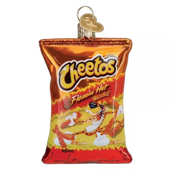 Old World Christmas FLAMIN' HOT CHEETOS (BL32592) Glass Ornament w/ OWC Box