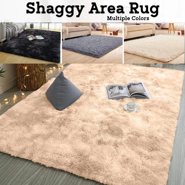 Fluffy Rugs Large Shaggy Rug Living Room Bedroom Anti-Slip Fleece Carpet Mat
