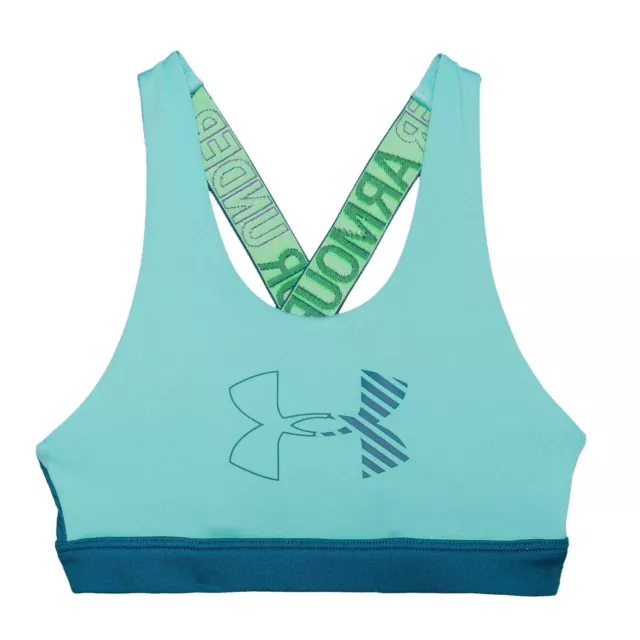 Under Armour Heatgear FITTED Sports Bra Aqua Blue Girls Youth size YSM