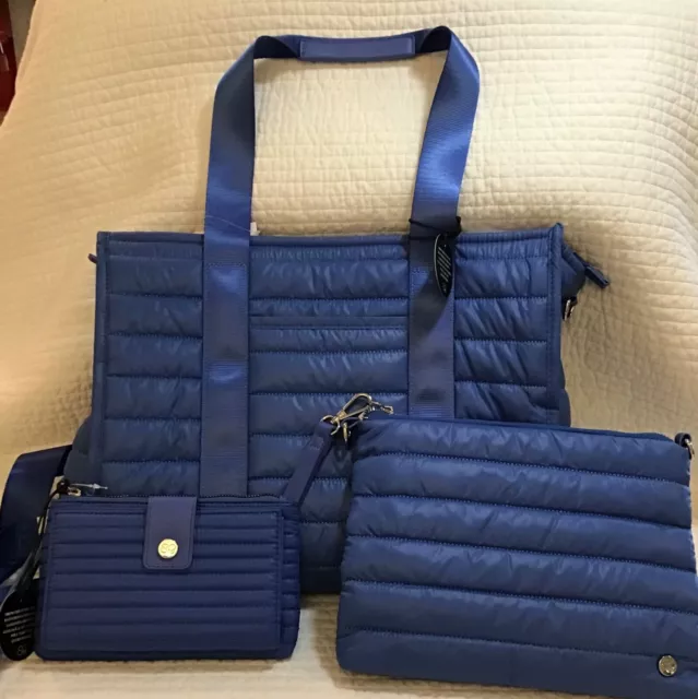 Samantha Brown To Go Tote, Crossbody & Wallet Wristlet 3 Piece Set Cobalt Blue 2