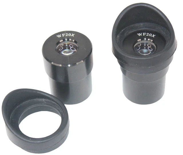 Brand New Pair of WF20X Wide Field Biological Microscope Eyepieces  With Eye Cup