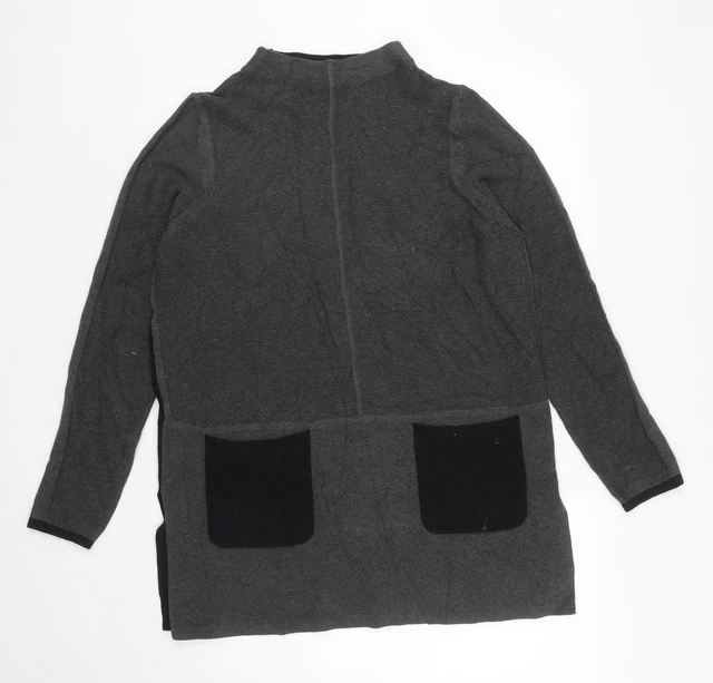 Maglione a tunica da donna grigio finto collo cotone Marks and Spencer taglia 16 - a colori