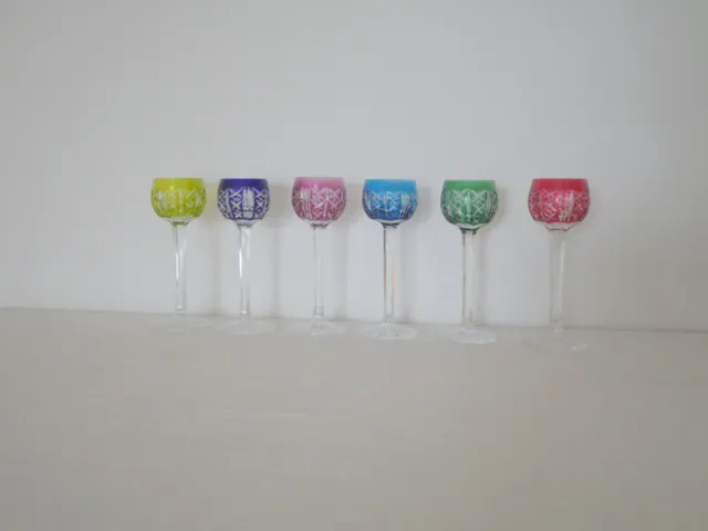 6 verres liqueur  cristal Saint ST Louis couleur Rhin modèles Riesling 13 cm