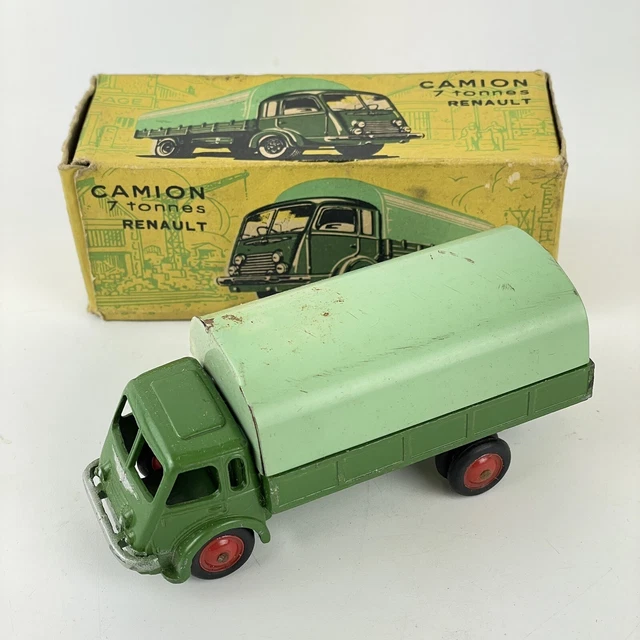 SAVIEM CAMION GRUE ET GODET TURQUOISE ET JAUNE CIJ 1/43