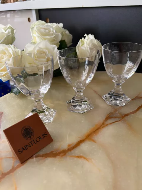 Lot de 3 verres à eau Cristal Saint Louis modèle Saint Cloud signés