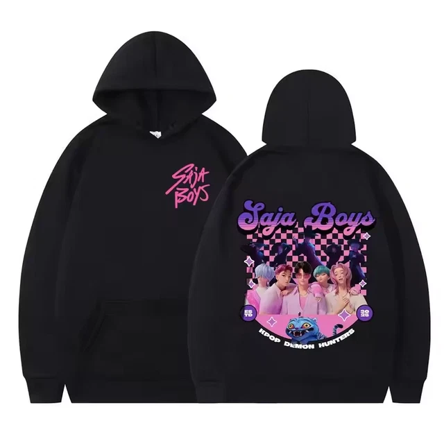 Sweatshirt KPop Demon Hunters Saja Boys - Logo Rose - Produit Officiel Licencié - Coupe Classique - 5
