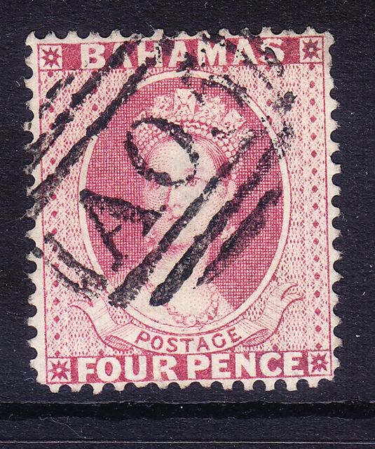 BAHAMAS QV 1863 SG36 4d dull-rose - perf 14 - wmk Crown CC - fine used. Cat £40