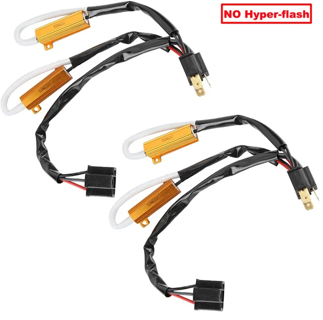 WIRING LED RESISTOR Canceler Error Decoder 9003 H4 Headlamp Bulbs