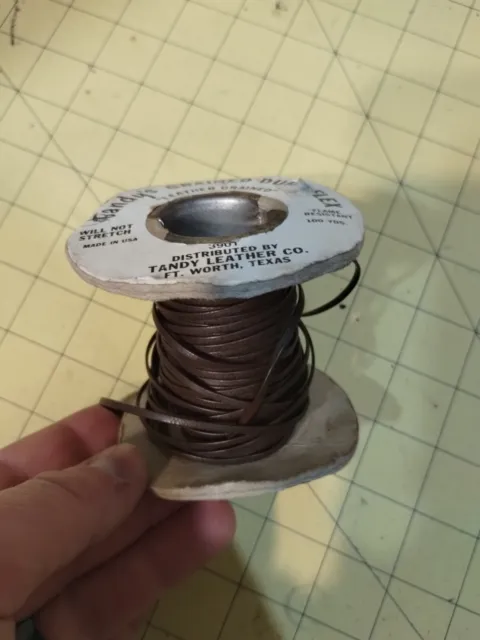 Vintage Spool of Tandy's / Amco’s Dura-Flex Vinyl Corded Lace Brown