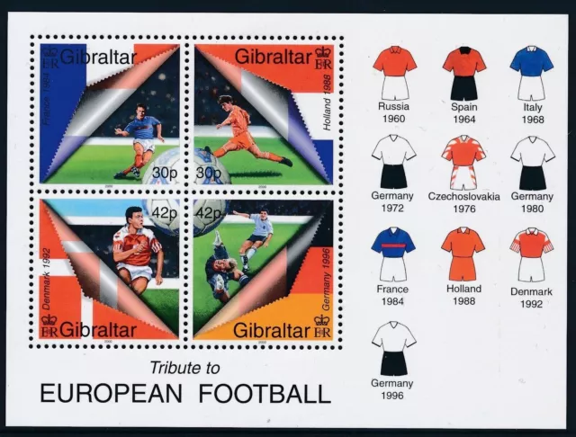 Gibraltar: 2000 Tribute to European Football Mini Sheet mint