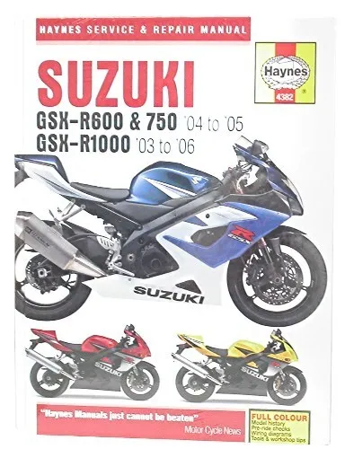 Haynes Manual Fits Suzuki GSXR600 750 K4-5 04-05 GSXR1000K3-6 03-08