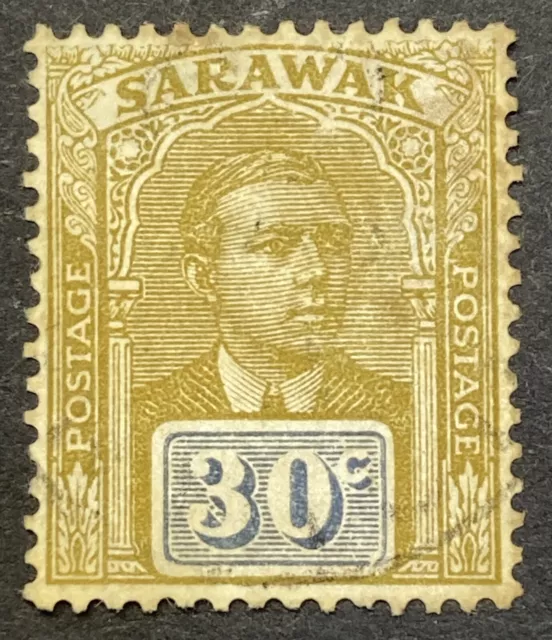 Sarawak  - 1928 Kgv Sir Charles Vyner Brooke 25C Bistre-Brown & Slate F/U Sg 88