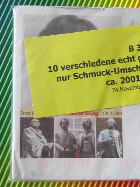 10 versch. Schmuckumschläge als Ganzsachen, echt gelaufen 2001-2006, B38, Bund