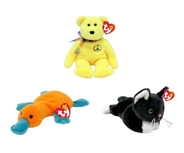 TY ORIGINAL 9 Beanie Babies LIMITED Peace ii Patti ii Zip ii