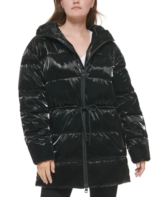 Calvin Klein Jeans Women's Size L Quilted Puffer Hood Jacket, Black, NwT