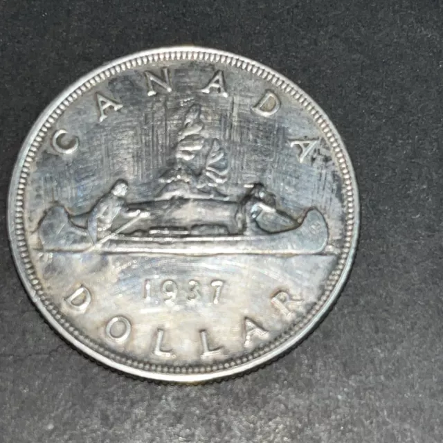 1937 $1 Canada Voyageur Silver Dollar George VI Uncirculated
